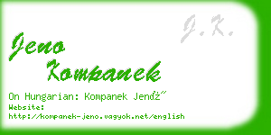 jeno kompanek business card